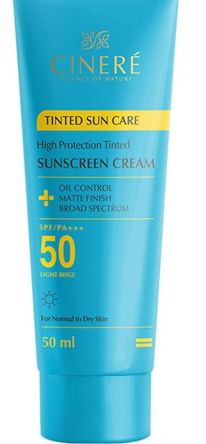کرم ضد آفتاب سینره SPF50 رنگی بژ روشن حجم ۵۰ میلی لیتر